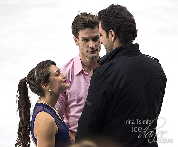 Laurence Fournier Beaudry & Nikolaj Sorensen (DEN) with coach Patrice Lauzon