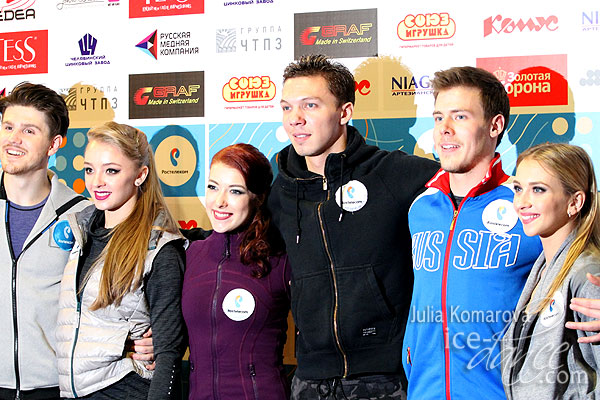 The medalists after the press conference