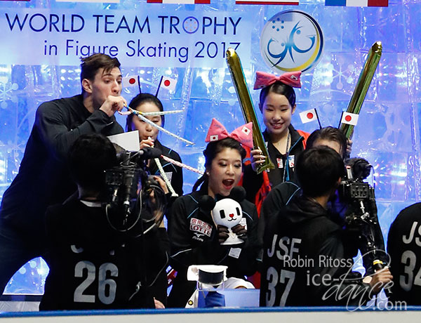 Muramoto & Reed (and Team Japan) wait for their scores