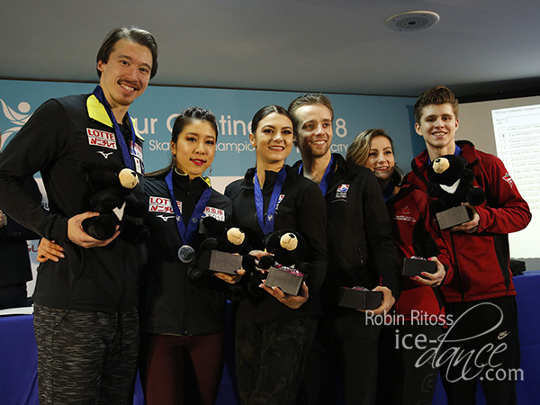 The top 3 after the short dance