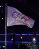 The Olympic flag is raised