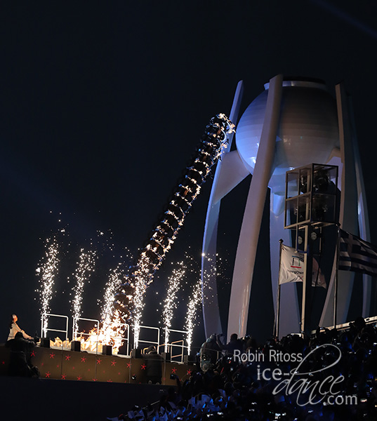 Kim lights the Olympic Cauldron