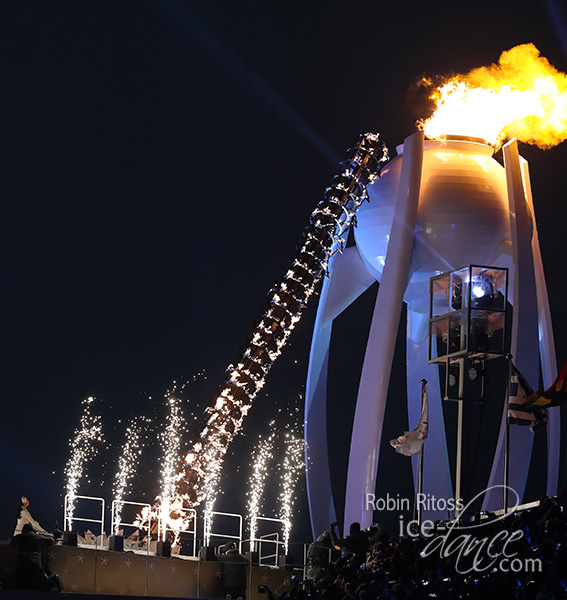 Kim lights the Olympic Cauldron