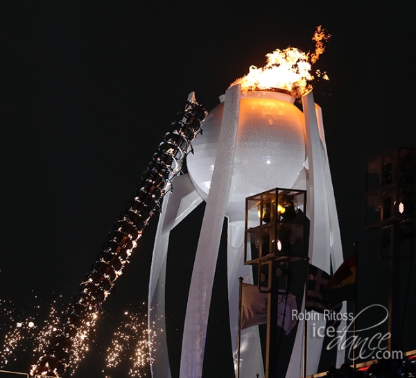 Kim lights the Olympic Cauldron