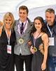 Elizaveta Khudaiberdieva & Nikita Nazarov (RUS) with their coaches