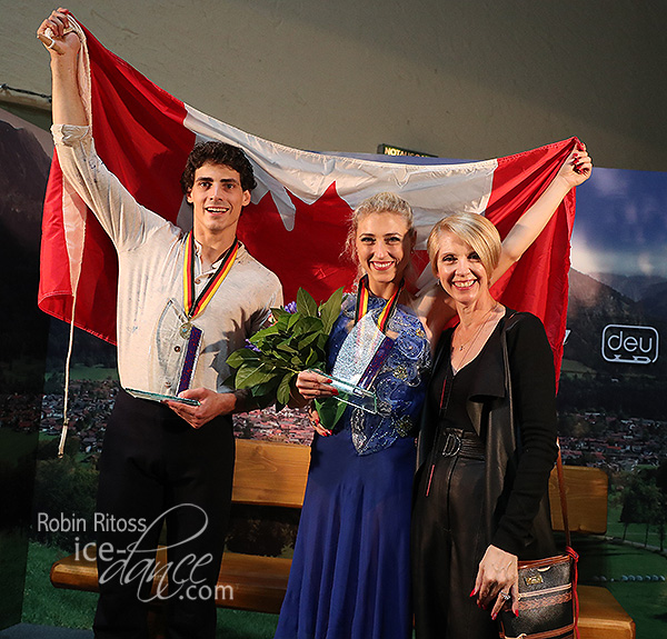 Gilles & Poirier with coach Carol Lane