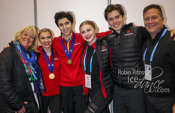Marjorie Lajoie & Zachary Lagha and Alicia Fabbri & Paul Ayer with Canadian Team Leaders