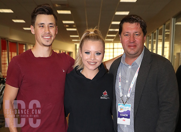Molly Lanaghan & Dmitre Razgulajevs (CAN) with coach Juris Razgulajevs