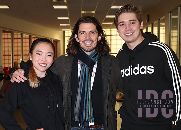 Maxine Weatherby & Temirlan Yerzhanov (KAZ) with coach John Kerr